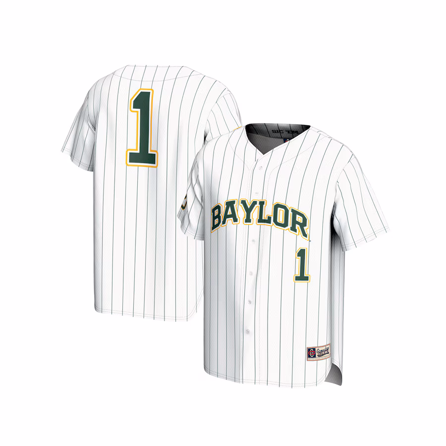 Unisex GameDay Greats  White #1 Baylor Bears Lightweight Baseball Fashion Jersey - Jersey