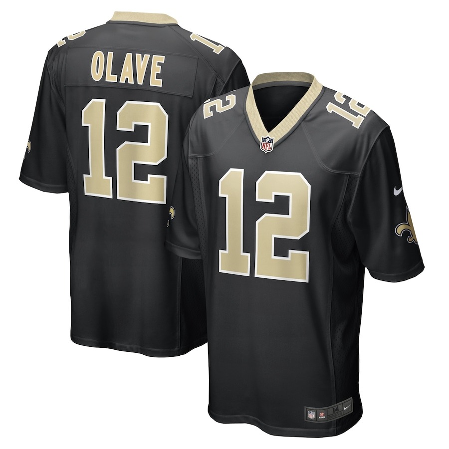 Men's New Orleans Saints Chris Olave Nike Black Player Game Jersey - Jersey