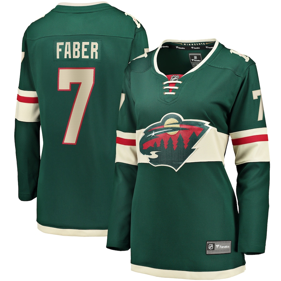 Women's Minnesota Wild Brock Faber Fanatics Green Home Breakaway Player Jersey - Jersey
