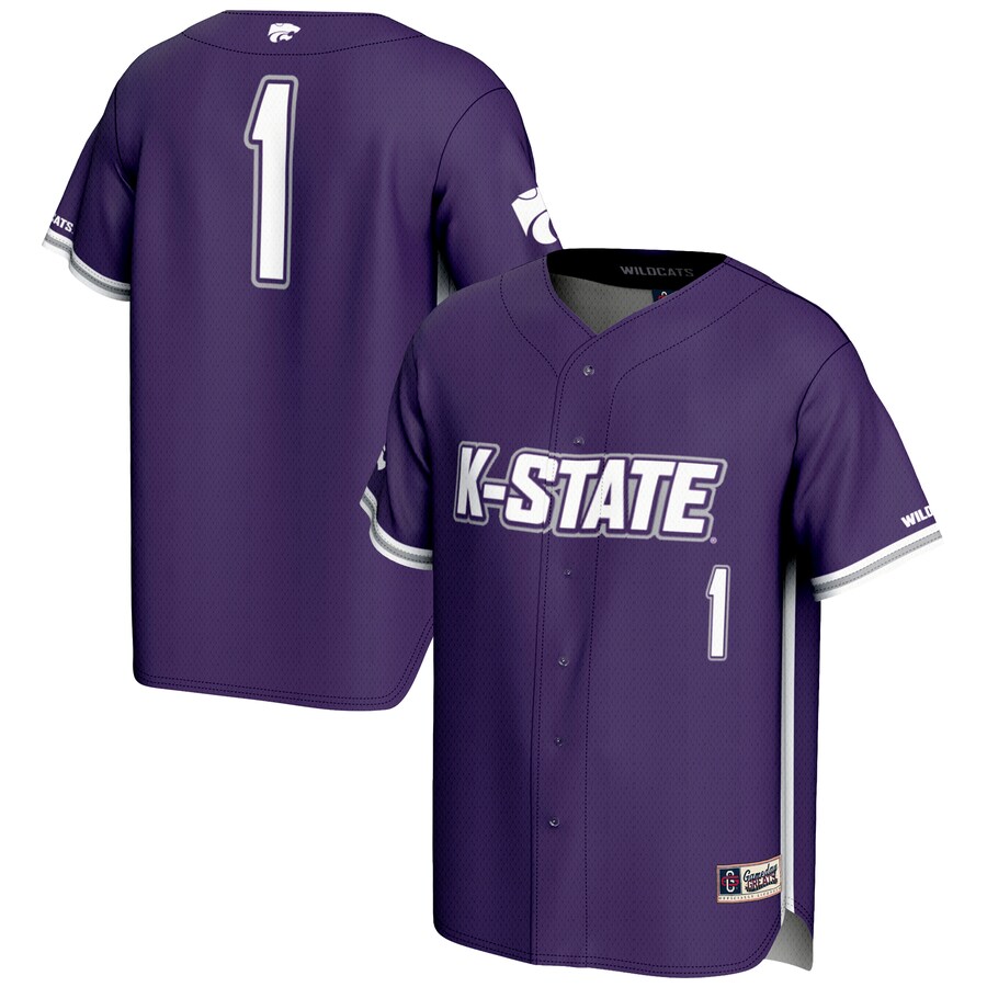 Youth GameDay Greats #1 Purple Kansas State Wildcats Lightweight Baseball Jersey - Jersey