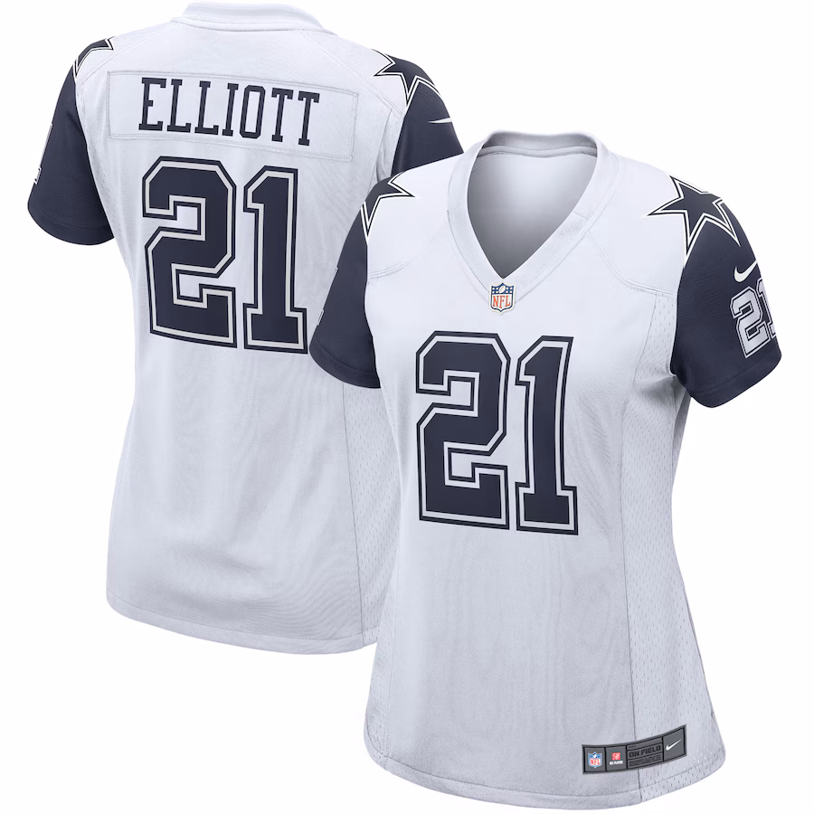 Women's Dallas Cowboys Ezekiel Elliott Nike White Alternate Game Jersey - Jersey