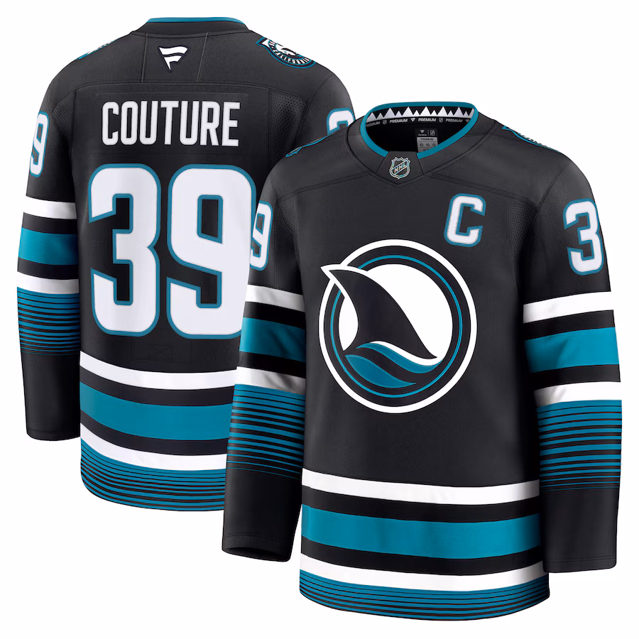Men's San Jose Sharks Logan Couture Fanatics Black Alternate Premium Jersey - Jersey
