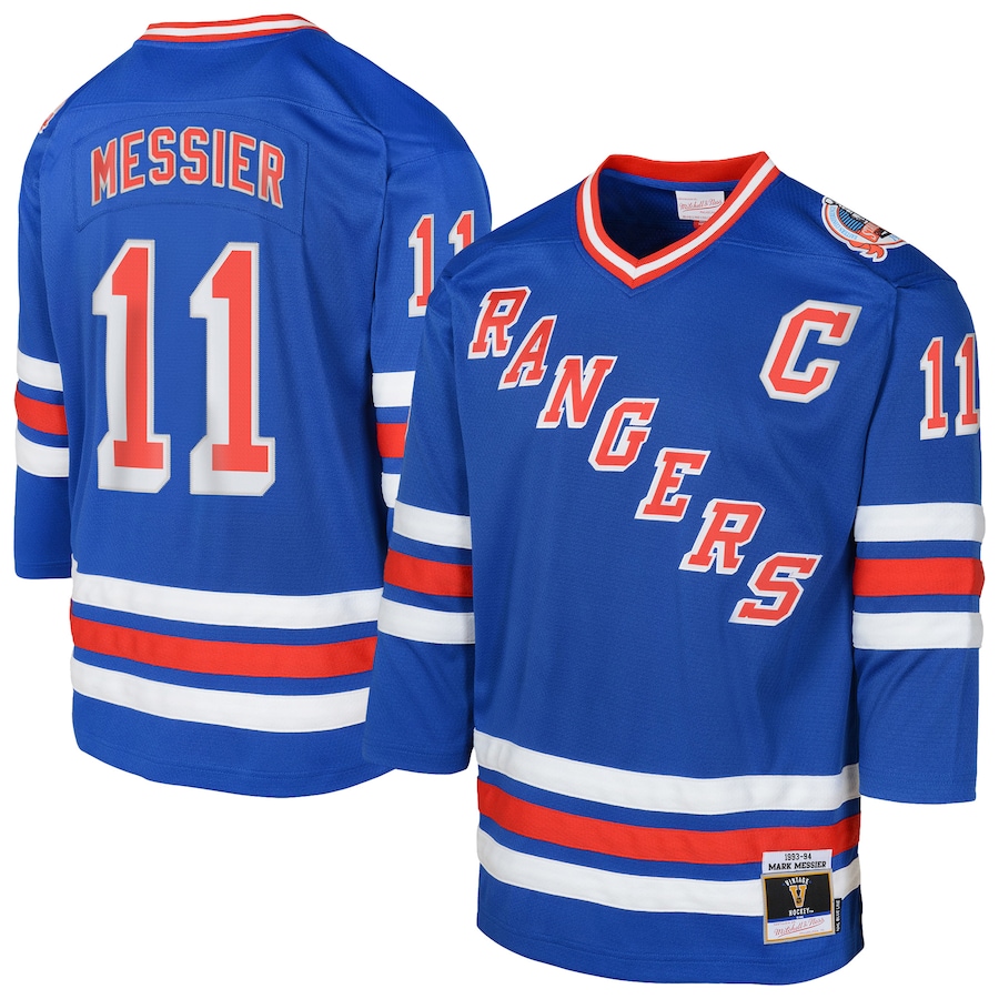 Youth New York Rangers Mark Messier Royal Power Play 2.0 Player Jersey with Captain Patch - Jersey