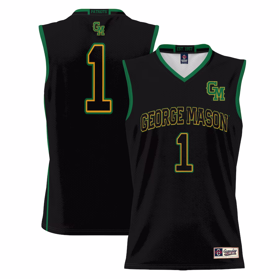 #1 George Mason Patriots GameDay Greats Youth Lightweight Basketball Jersey - Black - Jersey