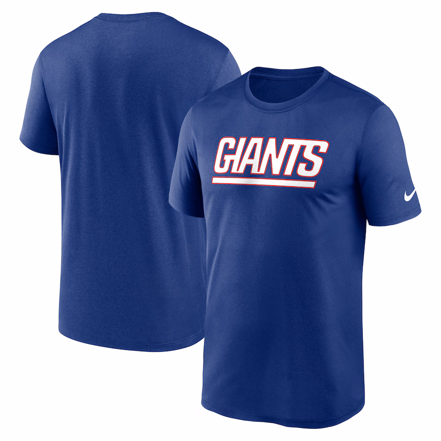 Men's New York Giants Nike Royal Primetime Legend Wordmark Performance T-Shirt - Jersey