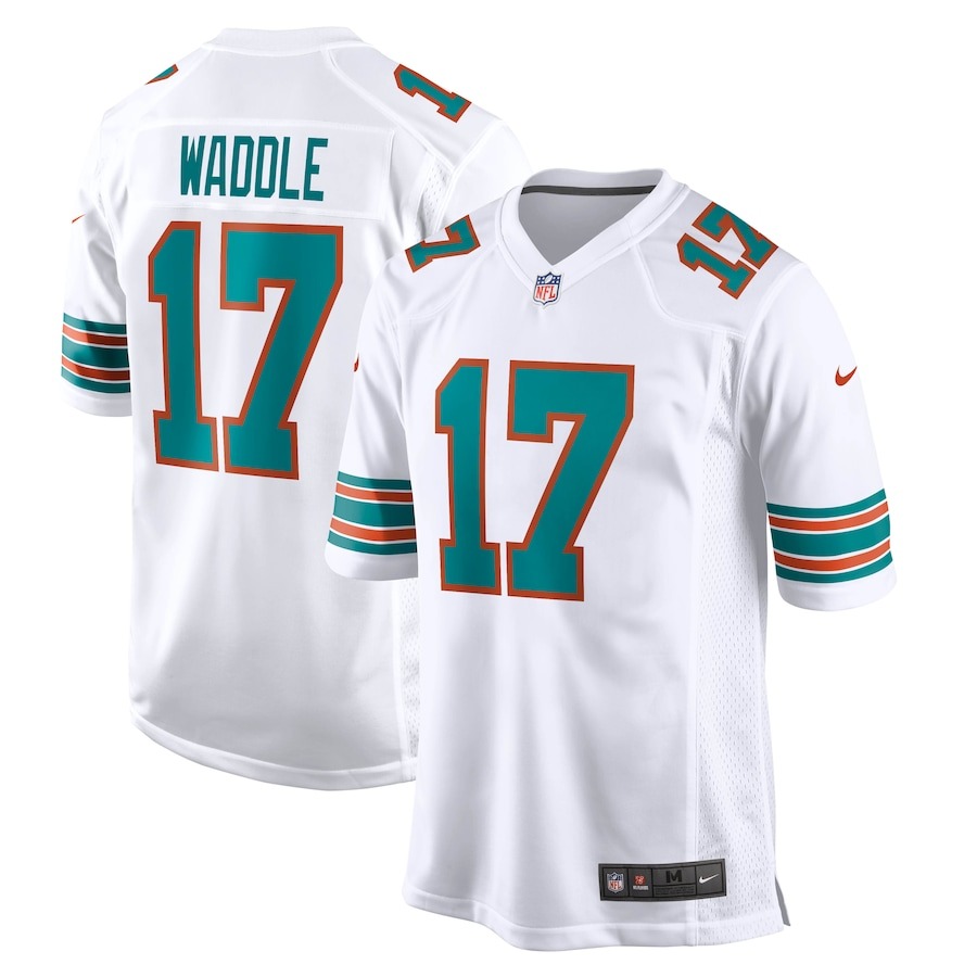 Men's Miami Dolphins Jaylen Waddle Nike White Game Jersey - Jersey