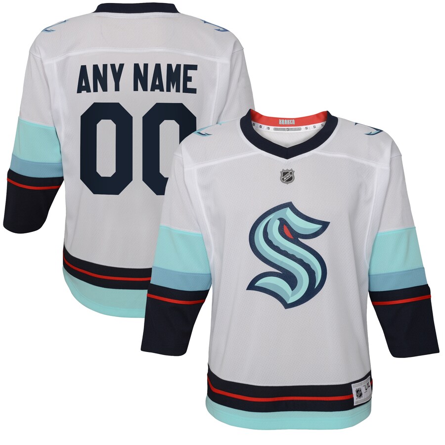 Youth Seattle Kraken White Away Replica Custom Jersey - Jersey