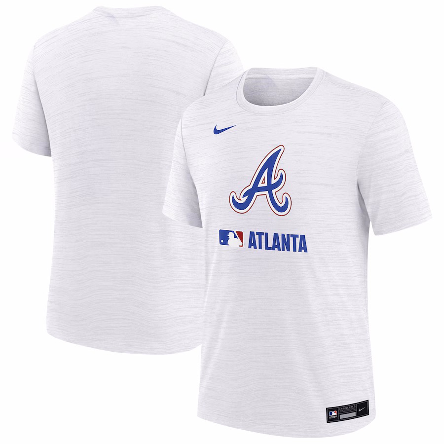 Youth Atlanta Braves Nike White Authentic Collection City Connect Velocity Performance T-Shirt - Jersey