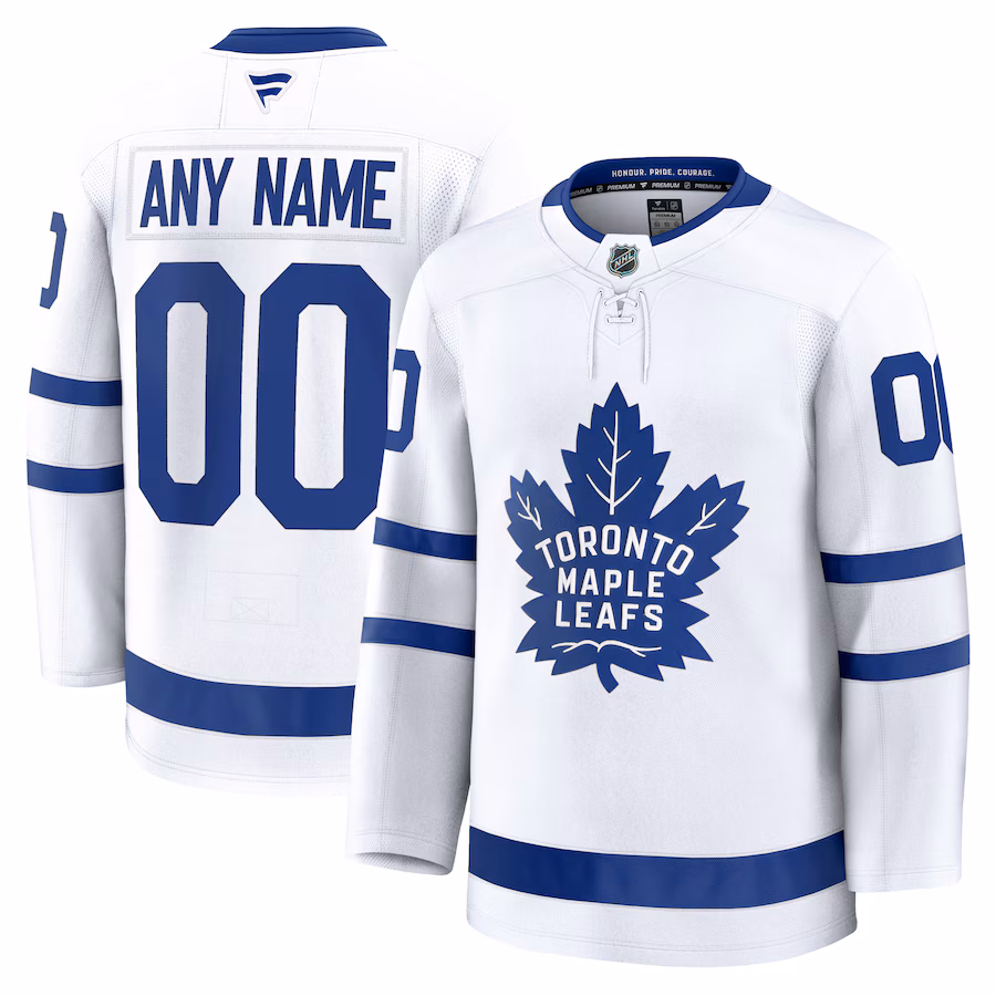 Men's Toronto Maple Leafs Fanatics White Away Premium Custom Jersey - Jersey