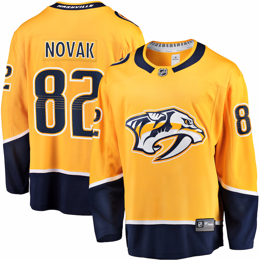 Men's Nashville Predators Tommy Novak Fanatics Gold Home Breakaway Jersey - Jersey