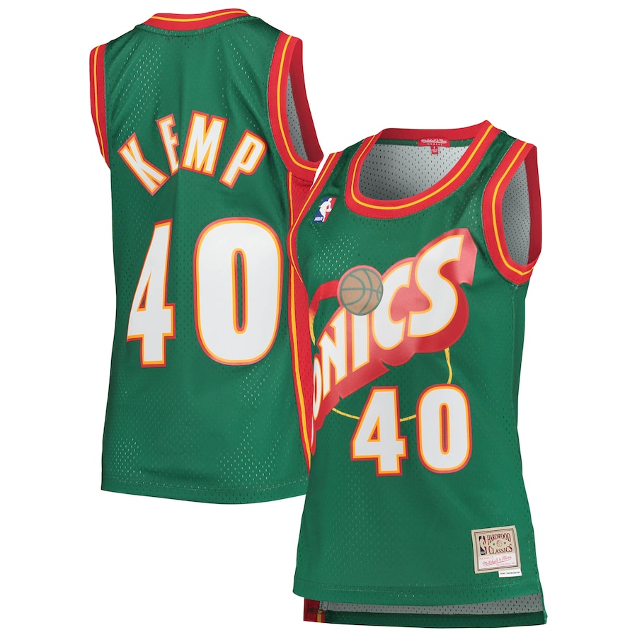 Women's Seattle SuperSonics Shawn Kemp Mitchell & Ness Green 1995/96 Hardwood Classics Swingman Jersey - Jersey