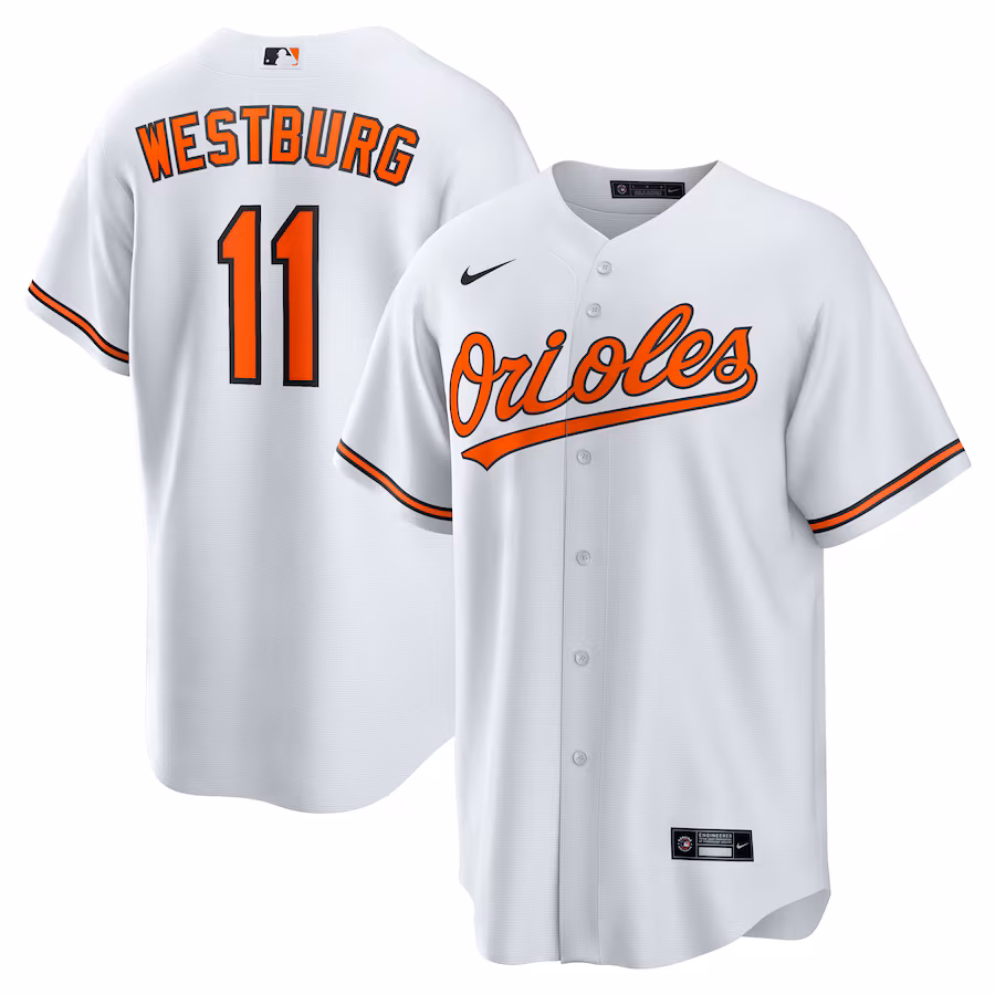 Men's Baltimore Orioles Jordan Westburg Nike White Home Replica Jersey - Jersey
