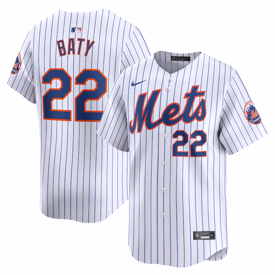 Men's New York Mets Brett Baty Nike White Home Limited Player Jersey - Jersey