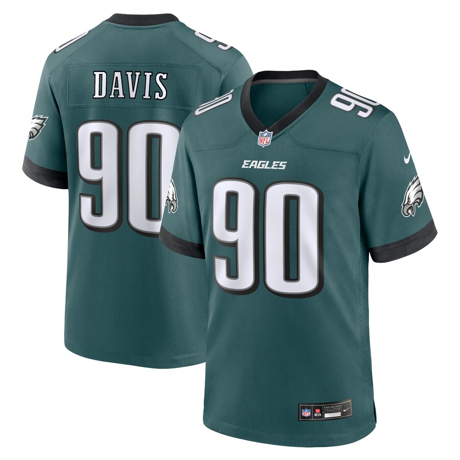 Men's Philadelphia Eagles Jordan Davis Nike Midnight Green Team Game Jersey - Jersey