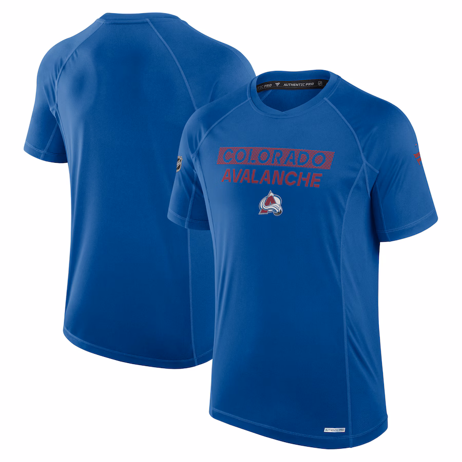 Men's Colorado Avalanche Fanatics Blue Authentic Pro Rink Tech T-Shirt - Jersey