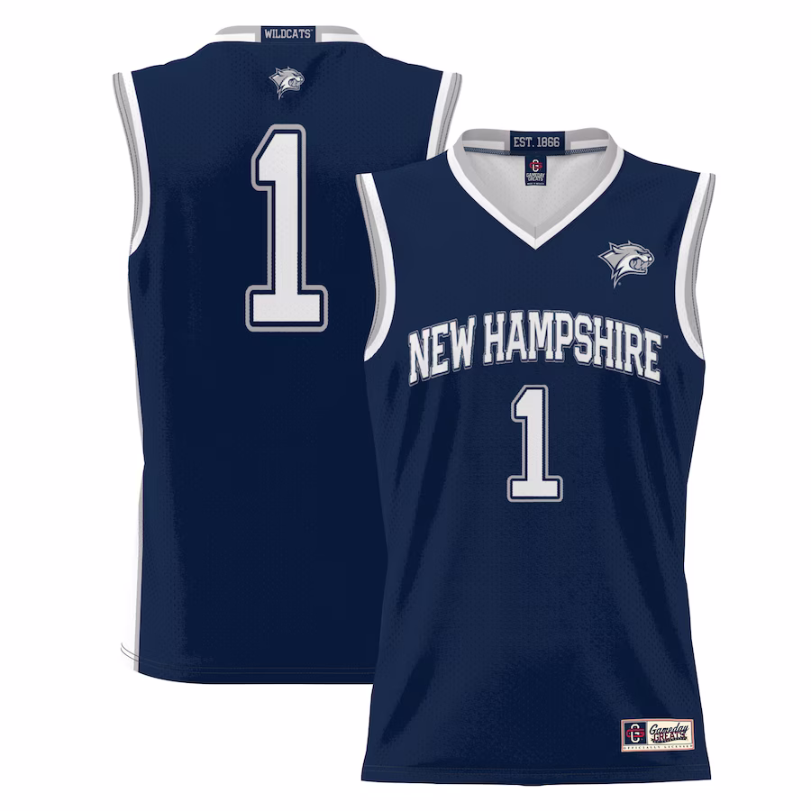 #1 New Hampshire Wildcats GameDay Greats Youth Lightweight Basketball Jersey - Blue - Jersey