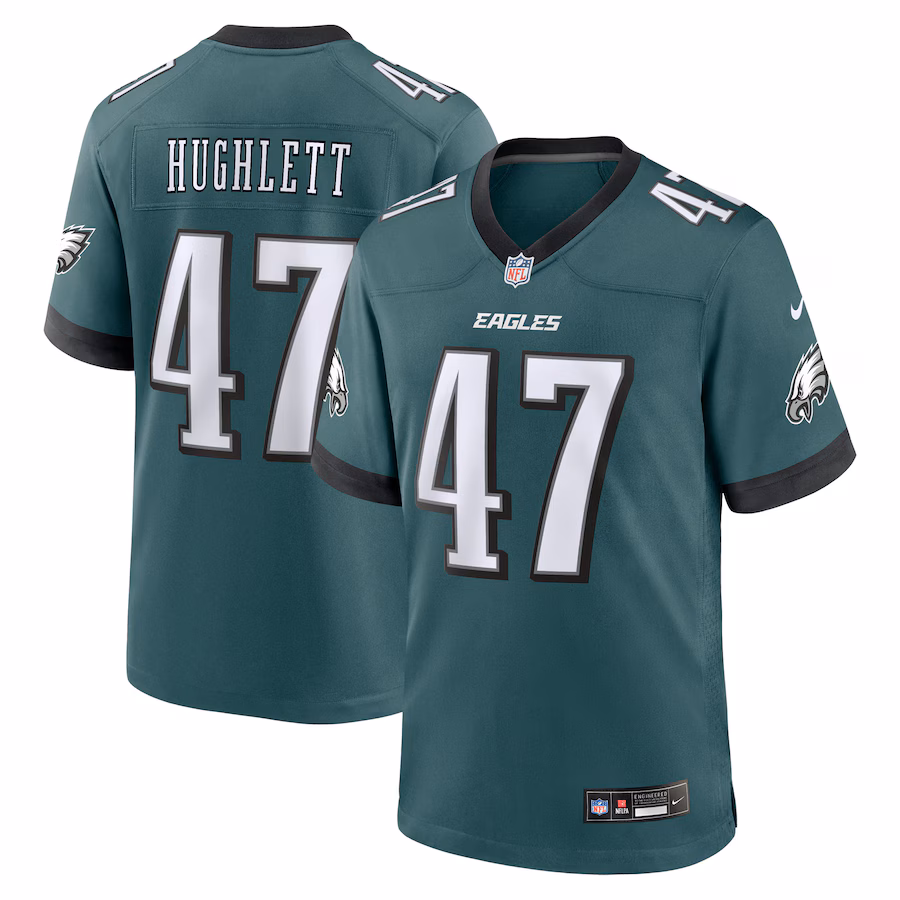 Men's Philadelphia Eagles Charley Hughlett Nike Midnight Green Team Game Jersey - Jersey
