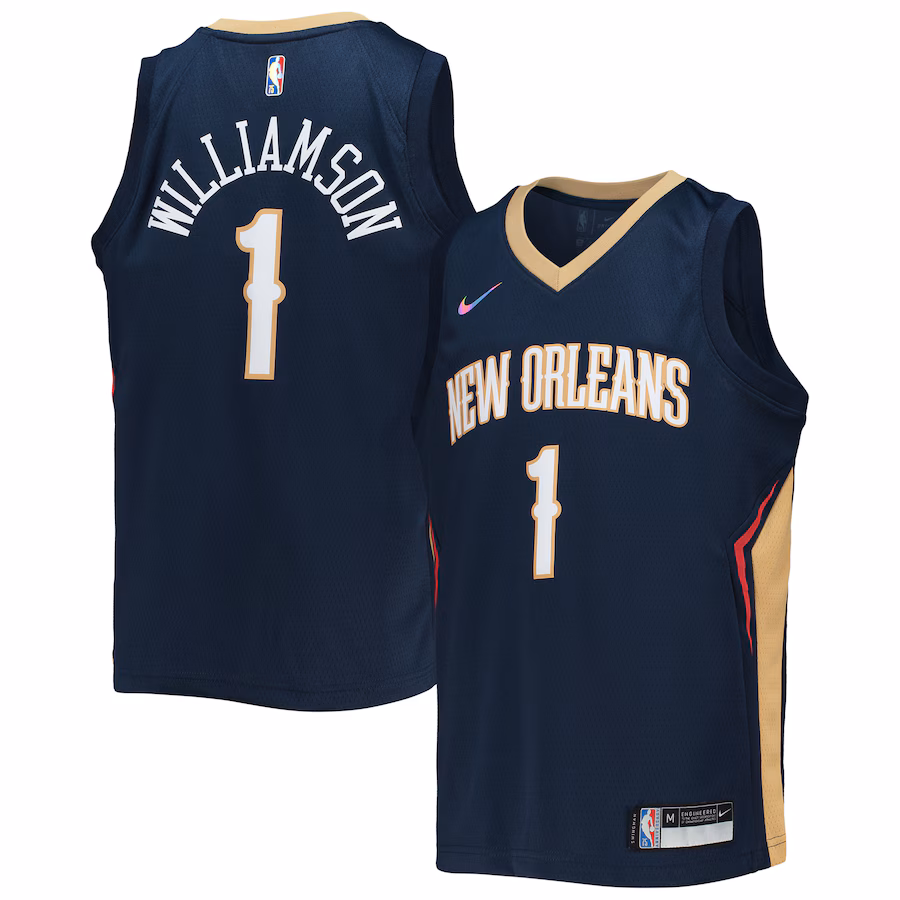 Youth New Orleans Pelicans Zion Williamson Nike Navy 2021/22 Diamond Swingman Jersey - Icon Edition - Jersey