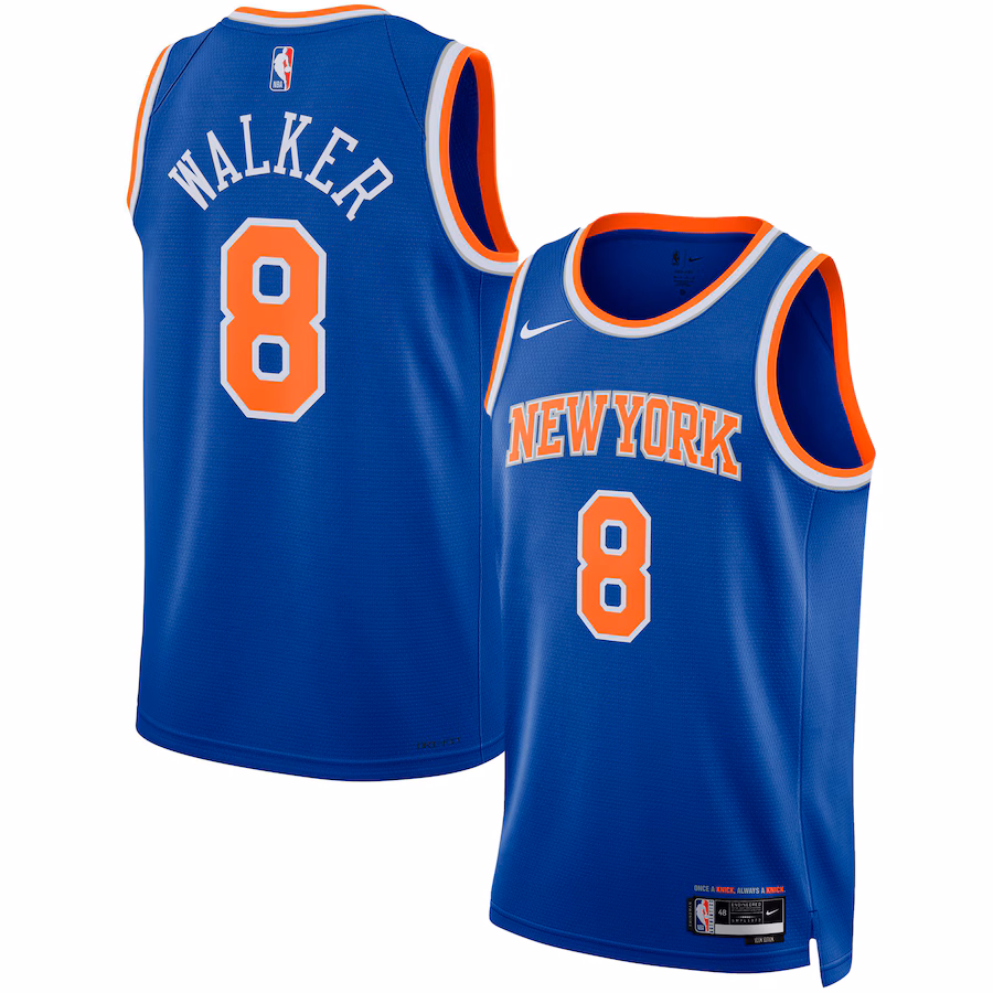 Unisex New York Knicks Kemba Walker Nike Blue Swingman Jersey - Icon Edition - Jersey
