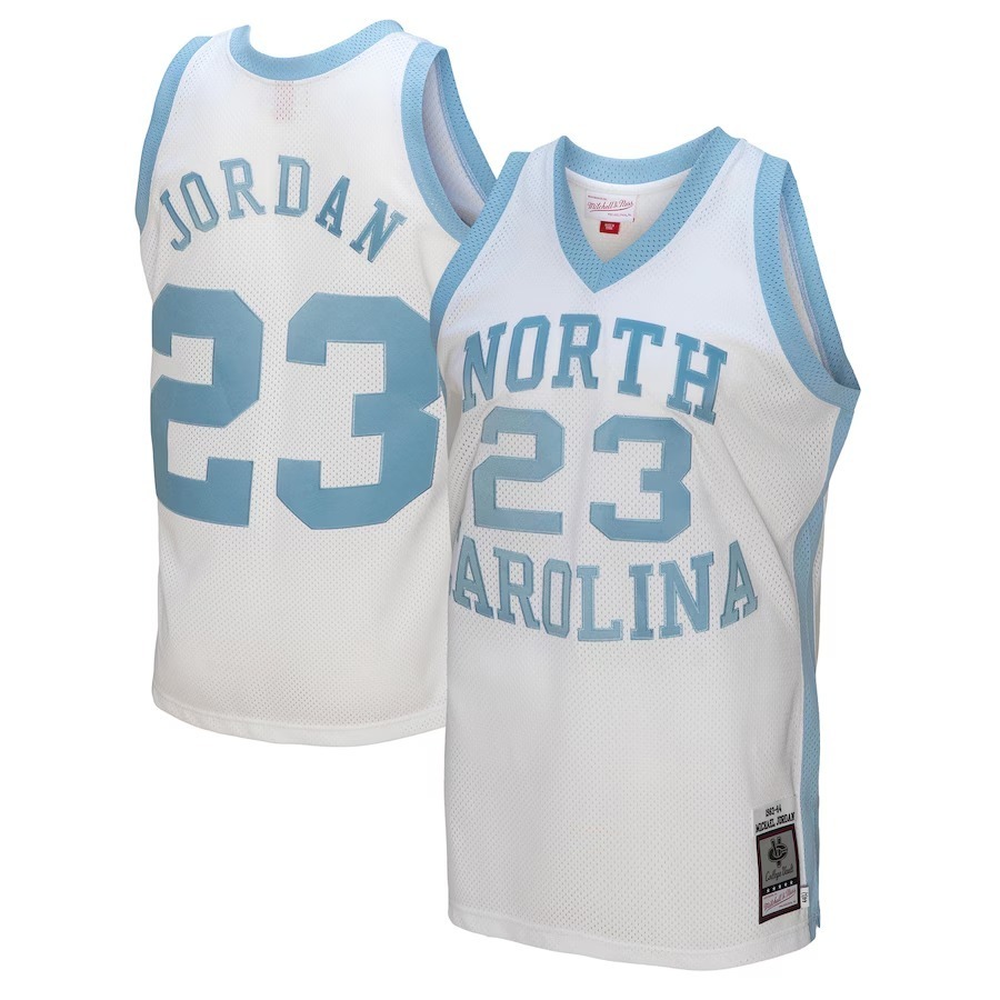 Men's Mitchell & Ness Michael Jordan White North Carolina Tar Heels 1983/84 Authentic Retired Player Jersey - Jersey