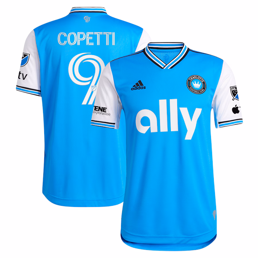 Men's Charlotte FC Enzo Copetti adidas Blue 2023 Newly Minted Authentic Player Jersey - Jersey