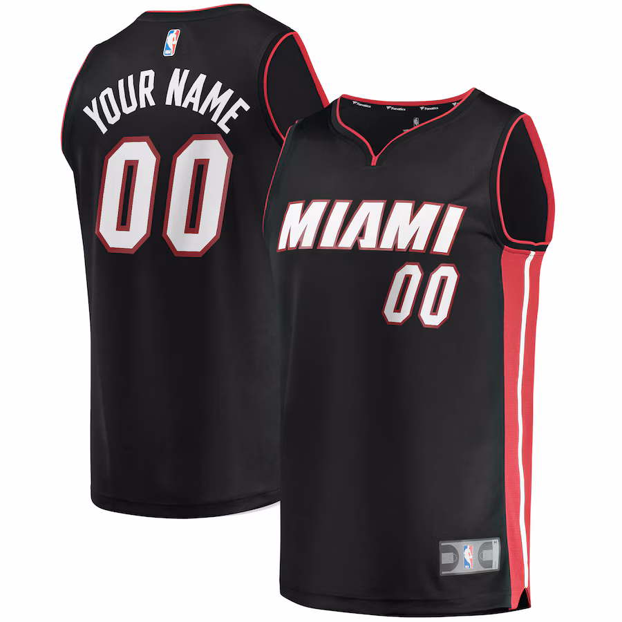 Youth Miami Heat Fanatics Black Fast Break Custom Replica Jersey - Icon Edition - Jersey