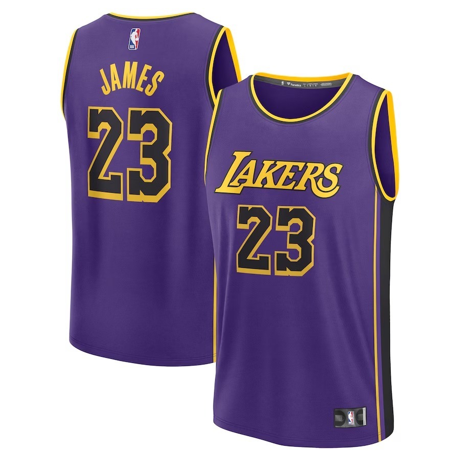 Men's Los Angeles Lakers LeBron James Fanatics Purple Fast Break Replica Player Jersey - Statement Edition - Jersey