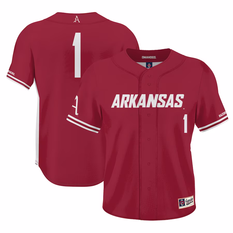 #1 Arkansas Razorbacks GameDay Greats Youth Lightweight Baseball Jersey - Cardinal - Jersey
