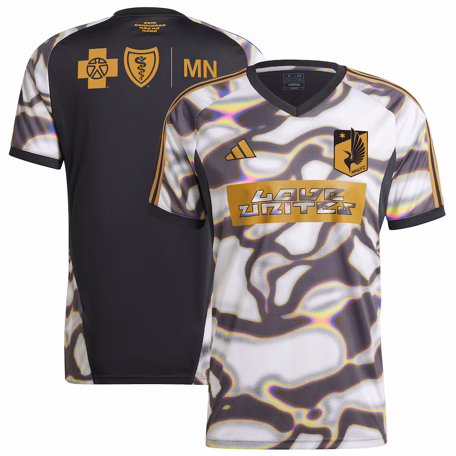 Men's Minnesota United FC adidas Black 2024 Pride Pre-Match Top - Jersey