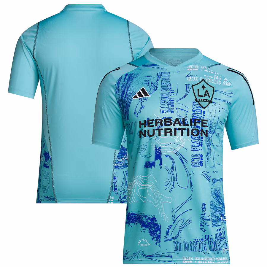 Men's LA Galaxy  adidas Green 2023 One Planet Replica Jersey - Jersey