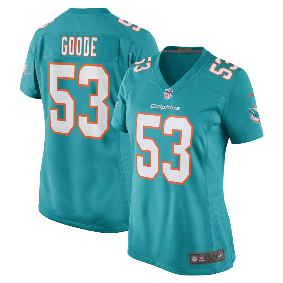 Women's Miami Dolphins Cameron Goode Nike Aqua Game Player Jersey - Jersey
