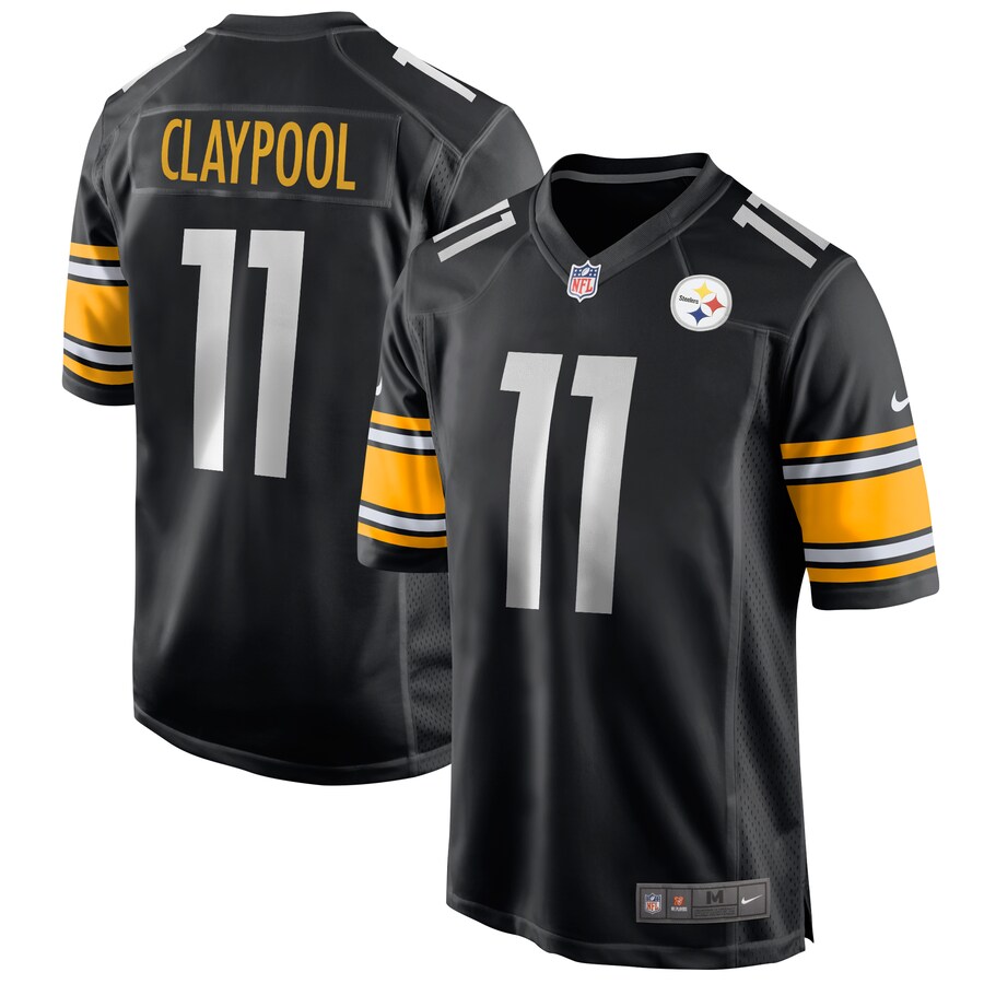 Men's Pittsburgh Steelers Chase Claypool Nike Black Game Jersey - Jersey