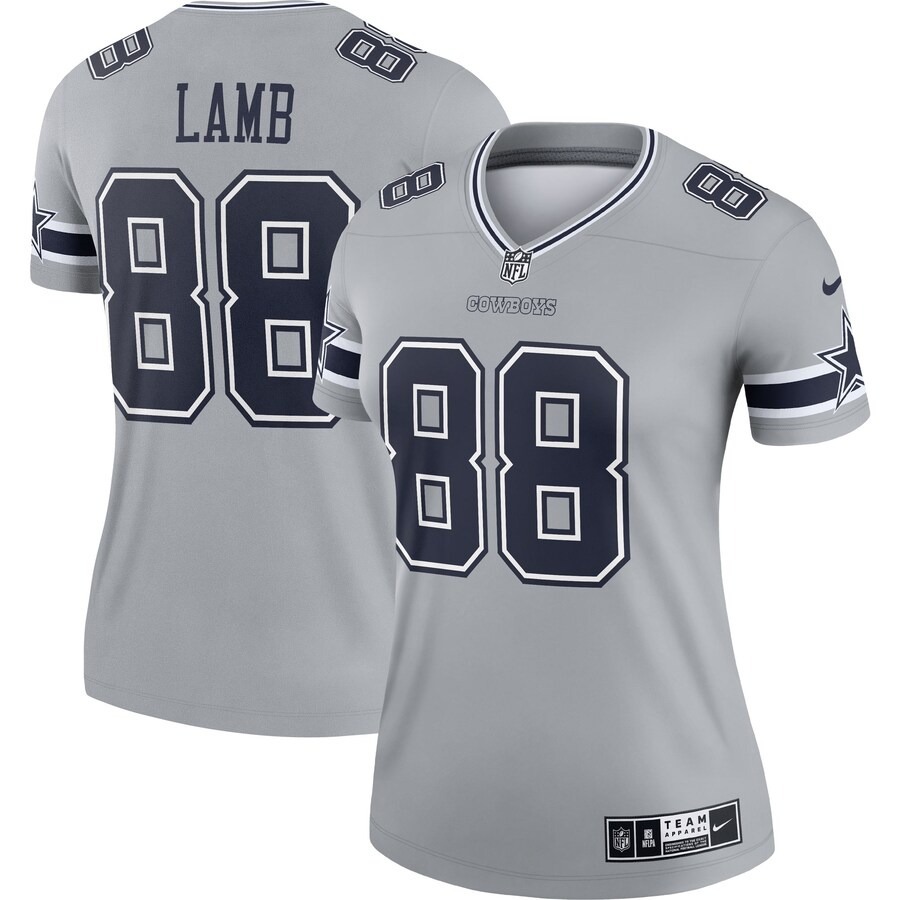 Women's Dallas Cowboys CeeDee Lamb Nike Gray Inverted Legend Jersey - Jersey