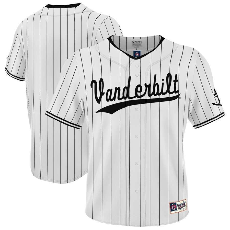 Unisex GameDay Greats White Vanderbilt Commodores Lightweight Collegiate Baseball Fashion Jersey - Jersey
