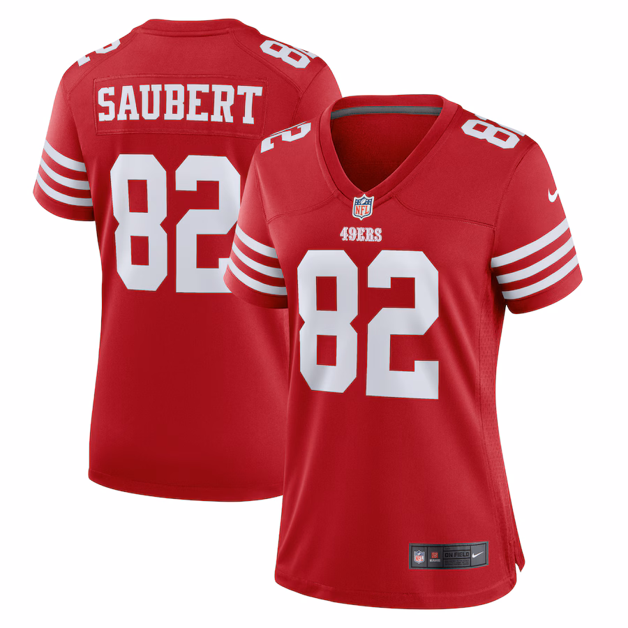 Women's San Francisco 49ers Eric Saubert Nike  Scarlet Team Game Jersey - Jersey