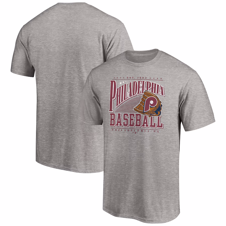 Men's Philadelphia Phillies Heather Gray Cooperstown Collection Winning Time T-Shirt - Jersey