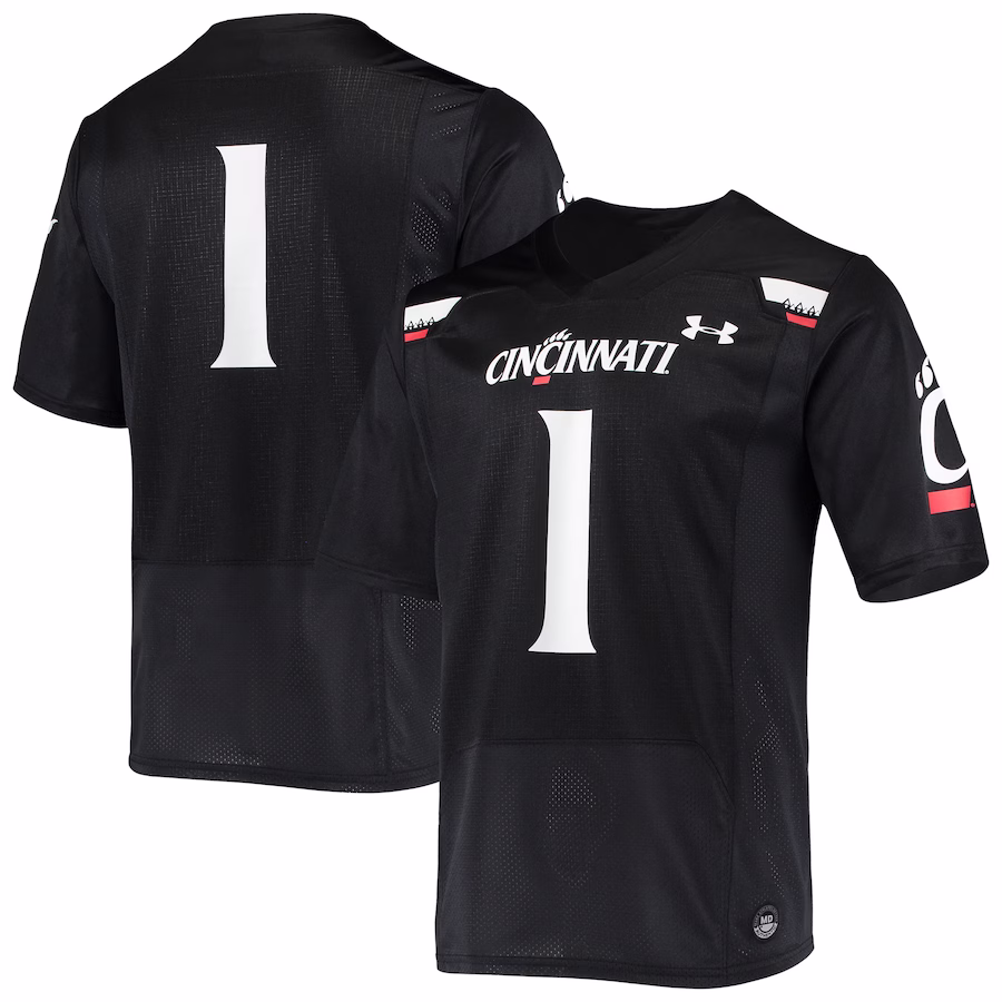 #1 Cincinnati Bearcats Under Armour Logo Replica Football Jersey - Black - Jersey