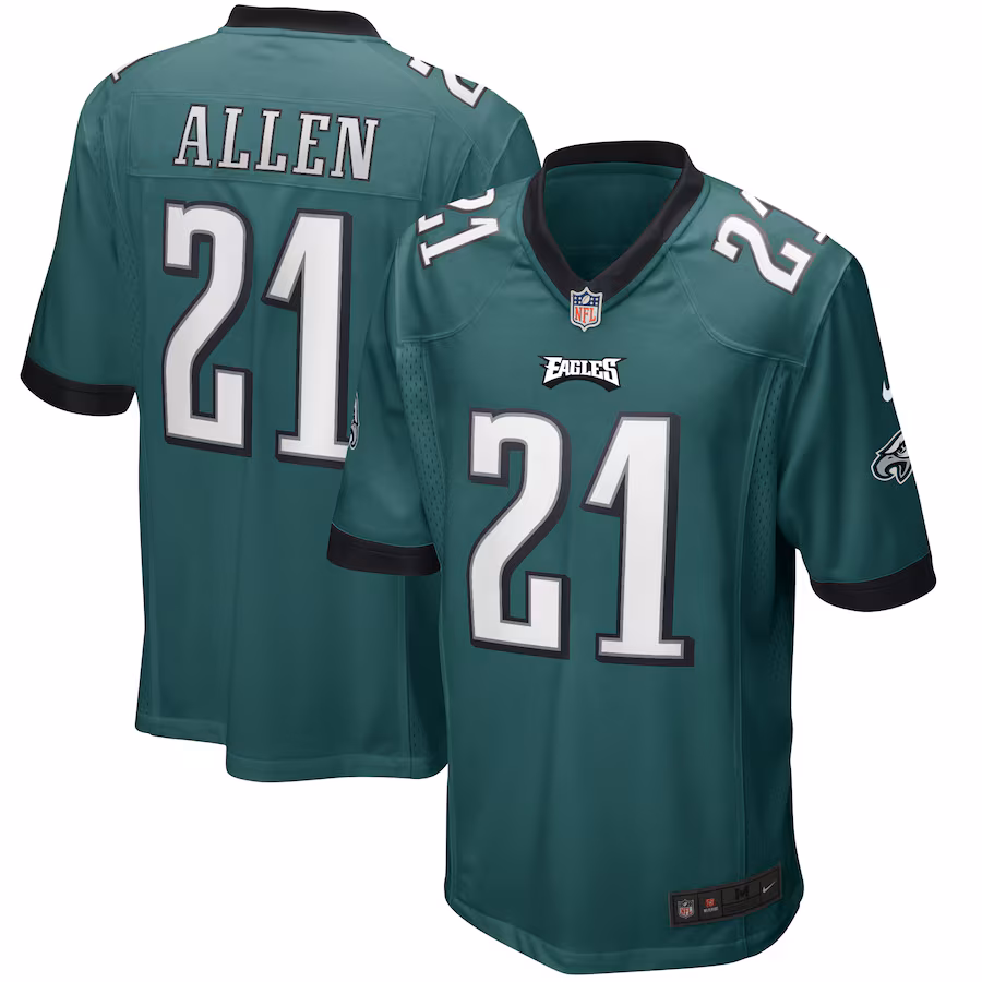 Men's Philadelphia Eagles Eric Allen Nike Midnight Green Game Retired Player Jersey - Jersey