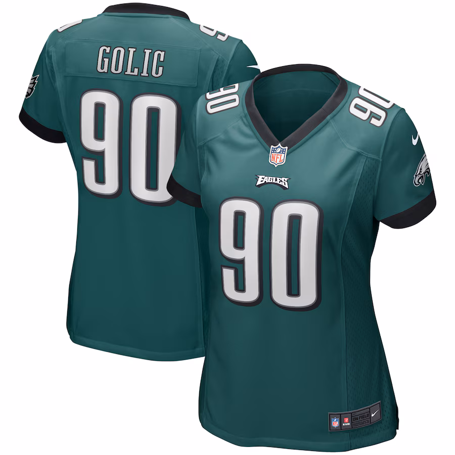 Women's Philadelphia Eagles Mike Golic Nike Midnight Green Game Retired Player Jersey - Jersey
