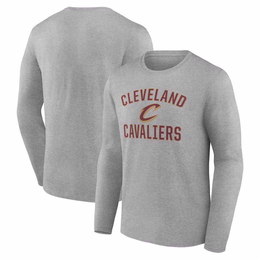 Men's Cleveland Cavaliers Gray Victory Arch Team Long Sleeve T-Shirt - Jersey