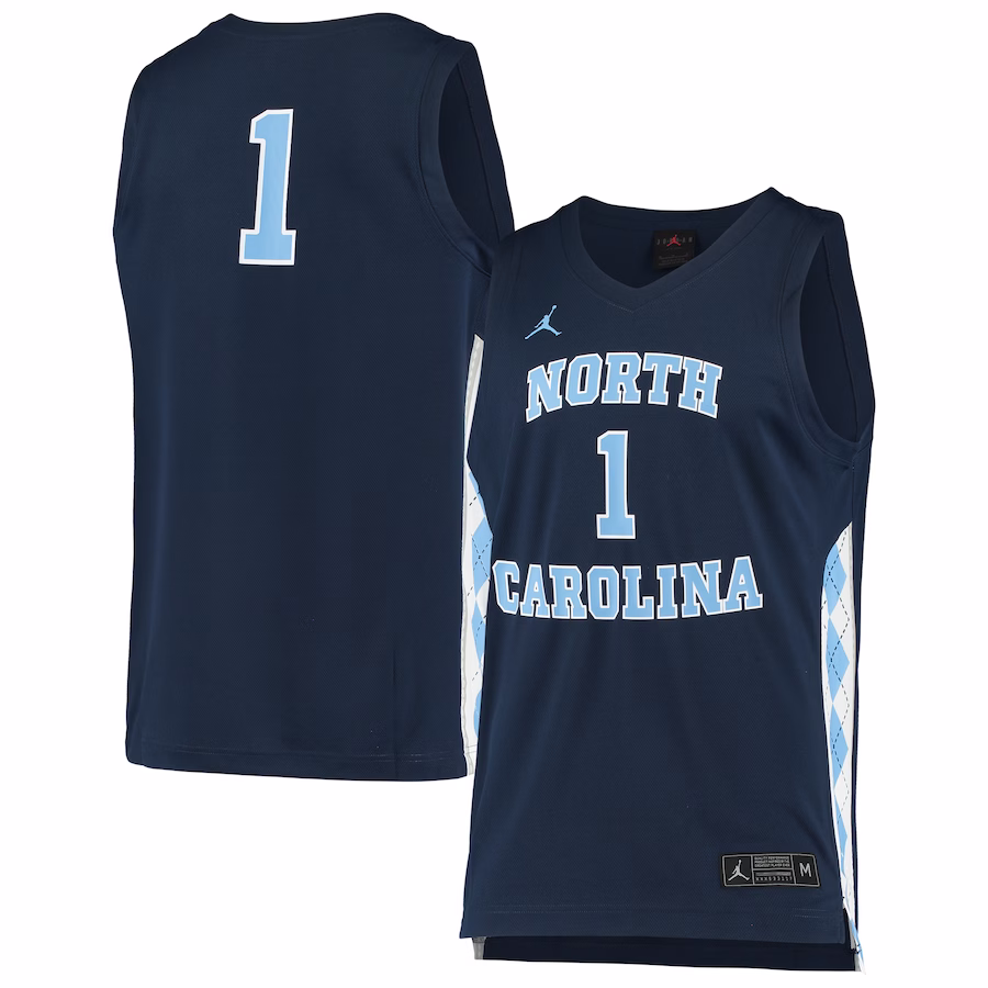 #1 North Carolina Tar Heels Jordan Brand Unisex Replica Basketball Jersey - Navy - Jersey
