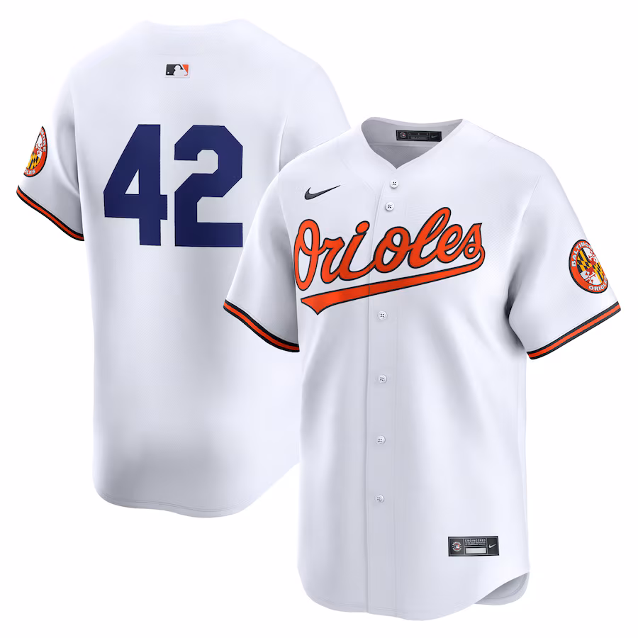 Men's Baltimore Orioles  Nike White 2024 Jackie Robinson Day Home Limited Jersey - Jersey