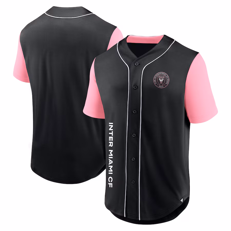Men's Inter Miami CF Fanatics Black Balance Fashion Baseball Jersey - Jersey