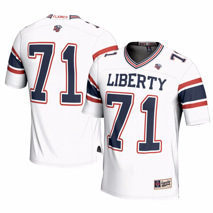 Youth GameDay Greats #71 White Liberty Flames Football Jersey - Jersey