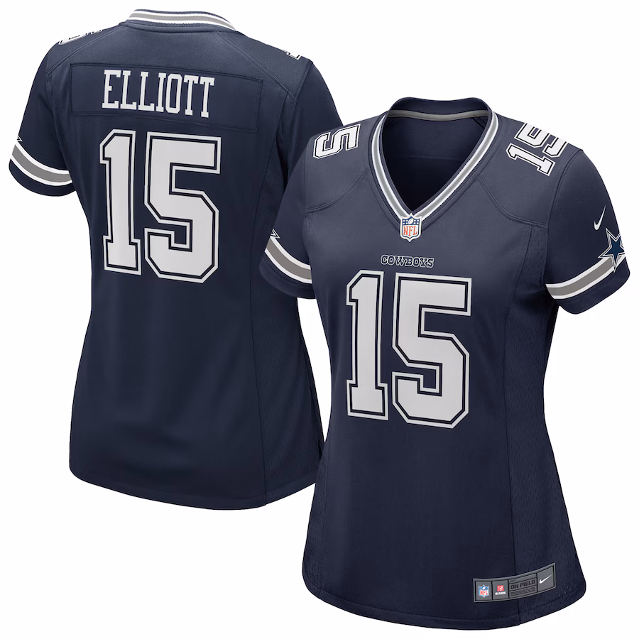 Women's Dallas Cowboys Ezekiel Elliott Nike Navy Game Jersey - Jersey