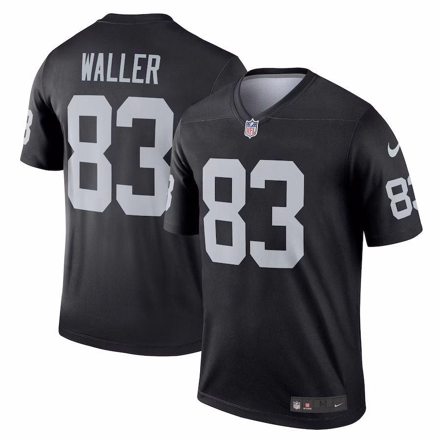 Men's Las Vegas Raiders Darren Waller Nike Black Team Legend Player Performance Top - Jersey
