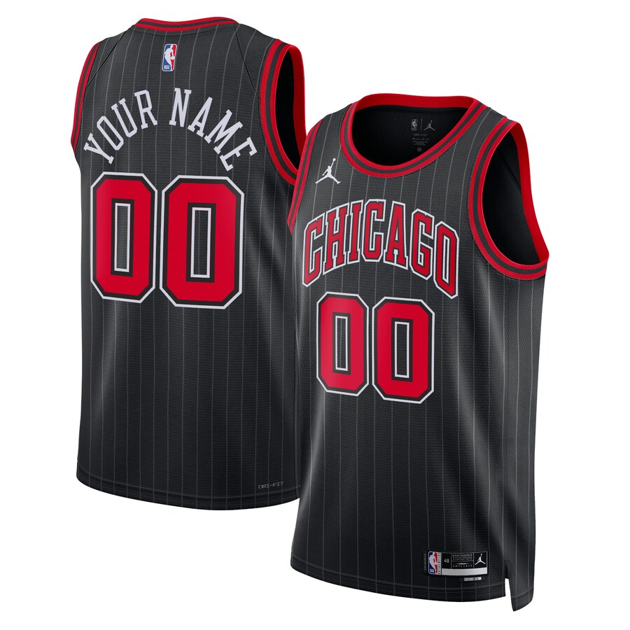 Unisex Chicago Bulls Jordan Brand Black 2022/23 Swingman Custom Jersey - Statement Edition - Jersey