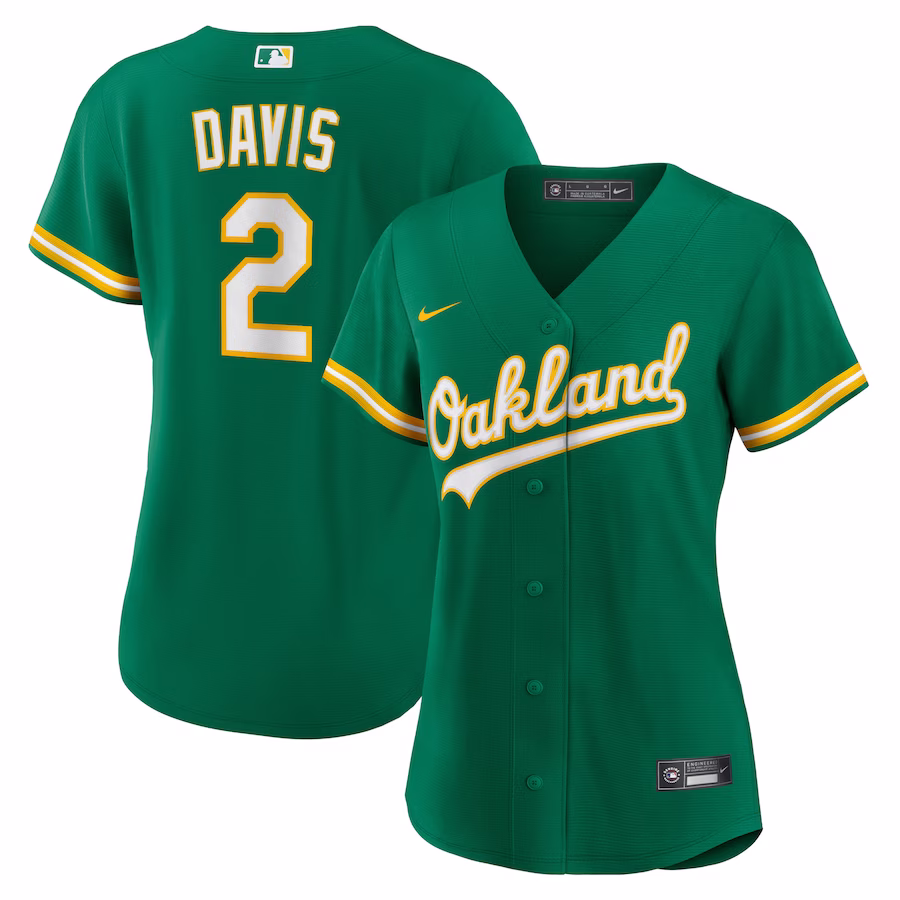 Women's Oakland Athletics Khris Davis Nike Green Alternate Replica Player Jersey - Jersey