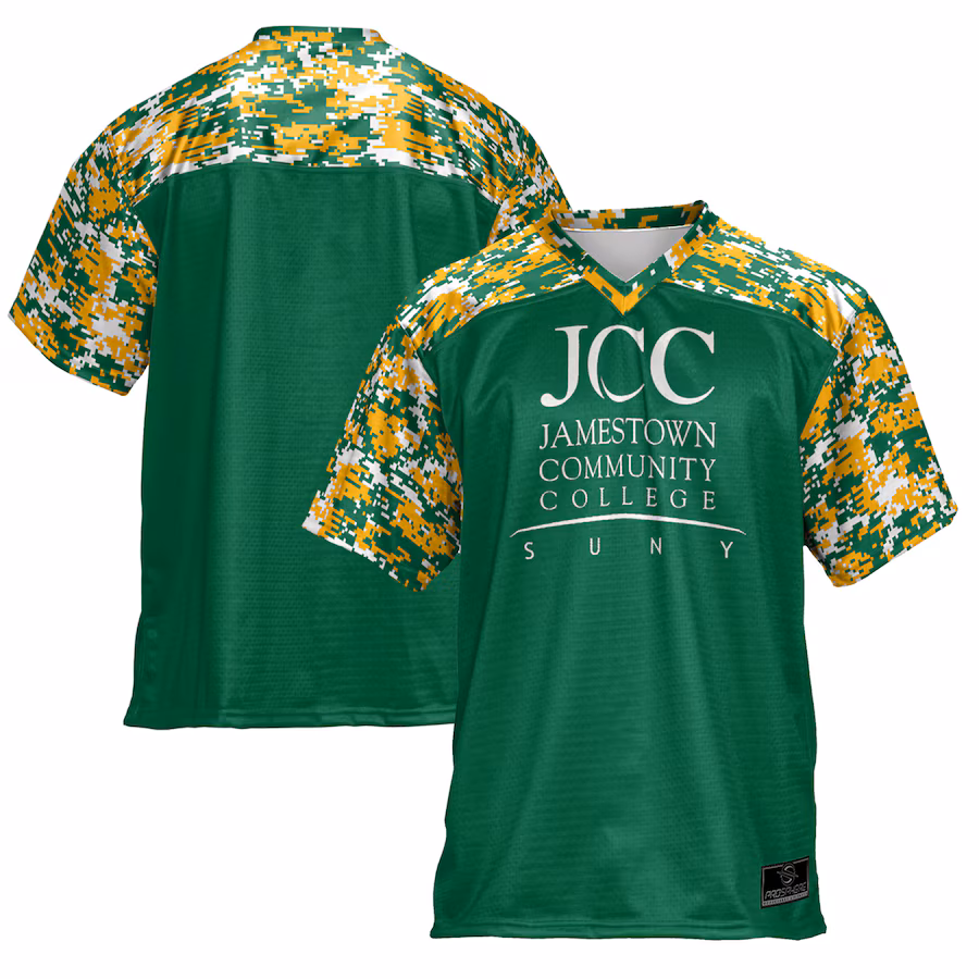 Youth ProSphere  Green SUNY Jamestown Community College Camo Football Jersey - Jersey