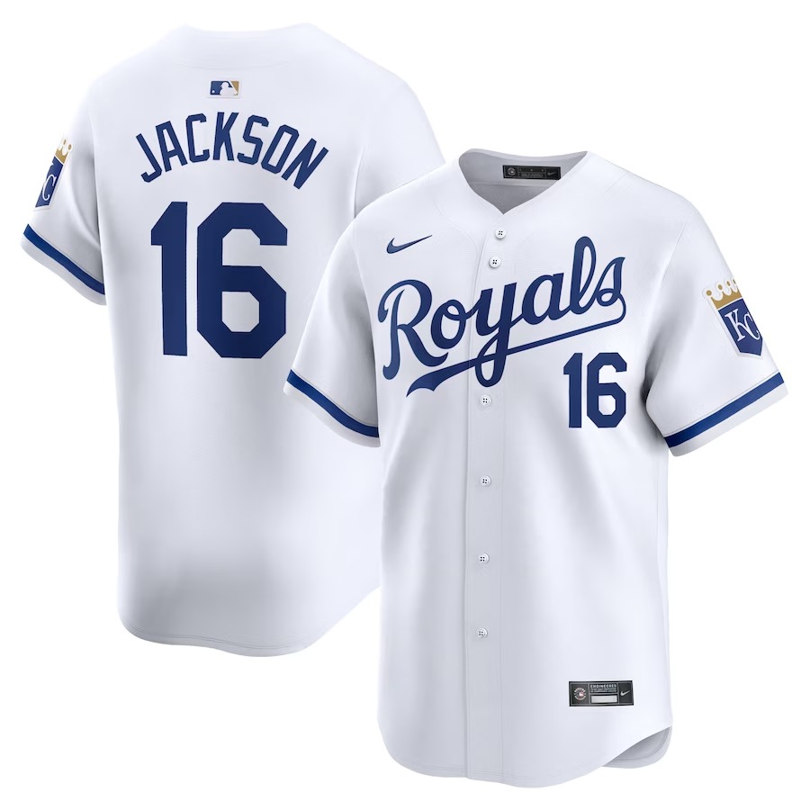 Men's Kansas City Royals Bo Jackson Nike White Home Limited Player Jersey - Jersey
